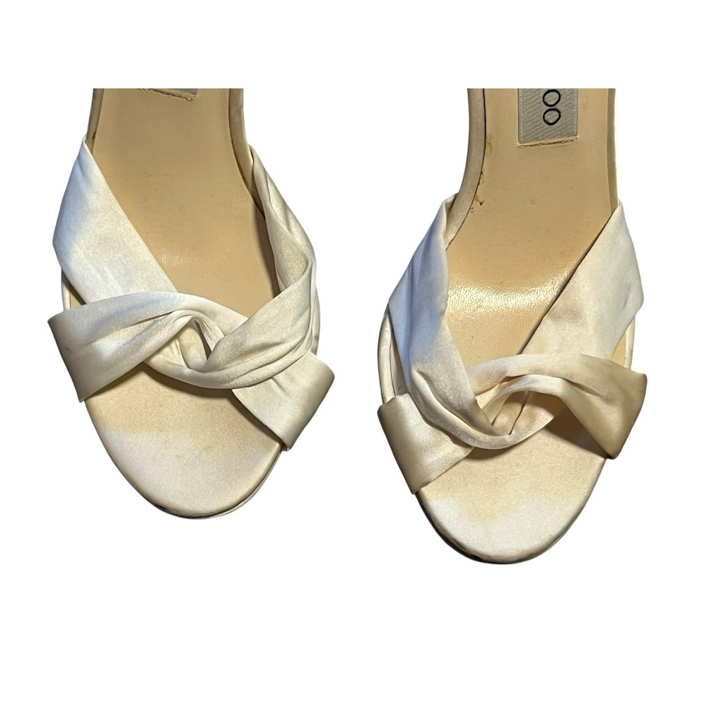 JIMMY CHOO Satin Sandals Wedding Shoes Sandals 39 $1,095 - Picture 3 of 14
